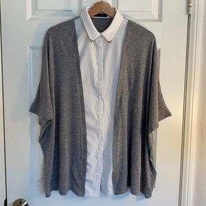Neat with white shirt attached button down shirt